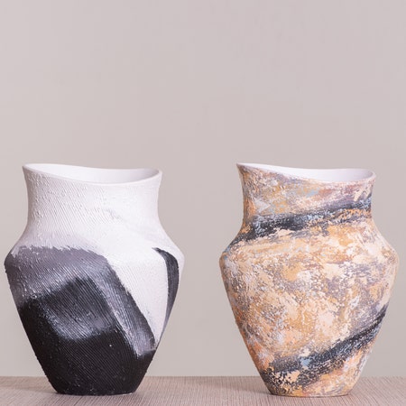 Crossroad Textured Ceramic Vases