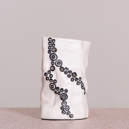 Lava Rock (White/Black) Ceramic Vase