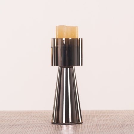 Night Delight (Small, Brown) Glass Candle Holder