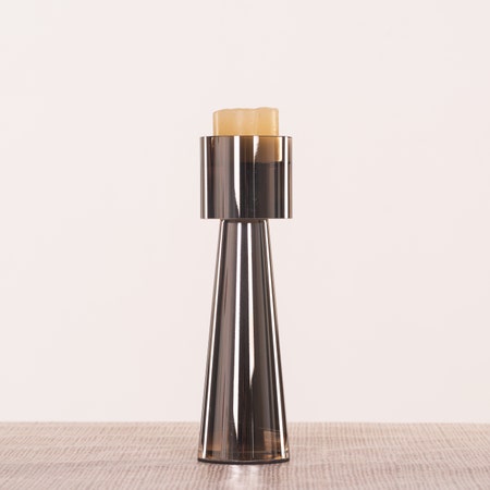 Night Delight (Medium, Brown) Glass Candle Holder