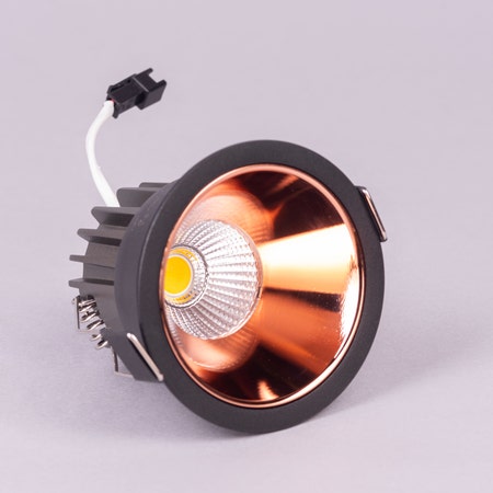 Zenith- 8W Black, Rose Gold (3000K, 36° Beam Angle) Recess LED COB Downlights (DL01-10838)