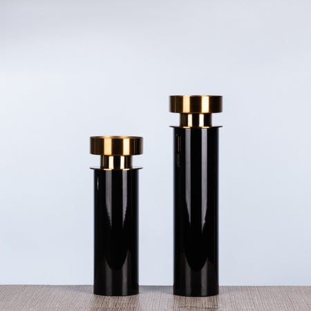 Trust No One (Black / Gold) Metal Candle Holders