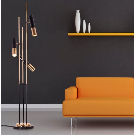 Wishful Wanderings (Gold, Black) Floor Lamp (Use LED Bulbs Only)