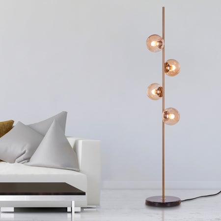 Sundance (Amber) Bubble Glass Marble Floor Lamp