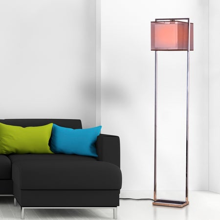 Silent Treatment (Chrome, Rose Taupe) Floor Lamp