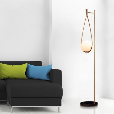 Heart On Fire (Gold) Marble Floor Lamp