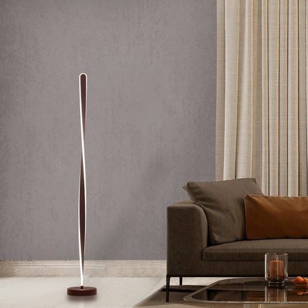 Power Point (Brown, Dimmable LED with Remote Control) Floor Lamp