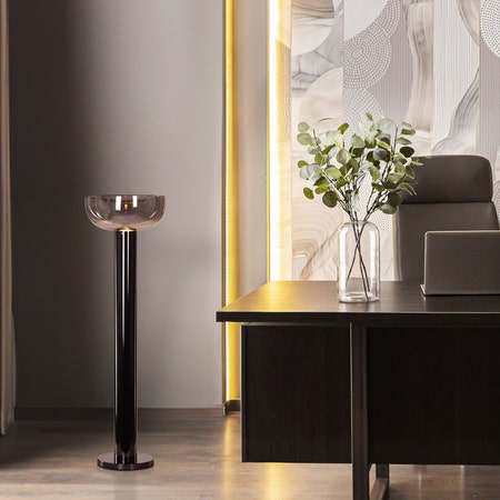 Velvet Morning (Black, Smokey Grey) Floor Lamp