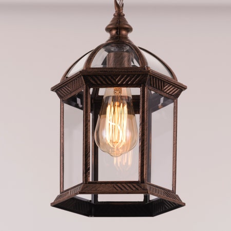 Smile More (Antique Gold) Outdoor Pendant Light