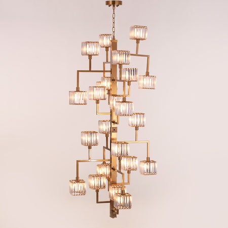 Watch The Throne (Large, Vertical, Gold) Crystal Chandelier