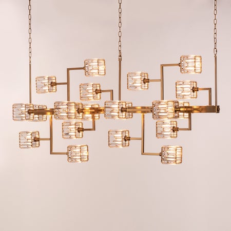 Watch the Throne (Large, Horizontal, Gold) Crystal Chandelier