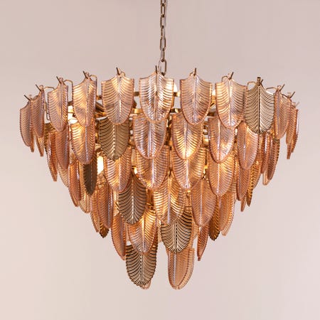 Magic In Milan (Medium, Gold) Cognac Gold Chandelier