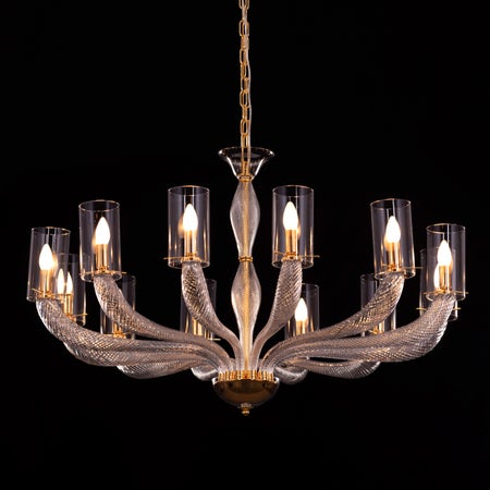 Midnight In Paris (Large, Gold) Glass Chandelier