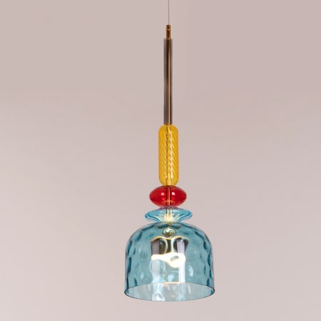 Hawaiian Cocktail (Blue, Built-In LED) Glass Pendant Light