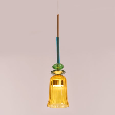 Tropical Treat (Gold, Built-In LED) Glass Pendant Light