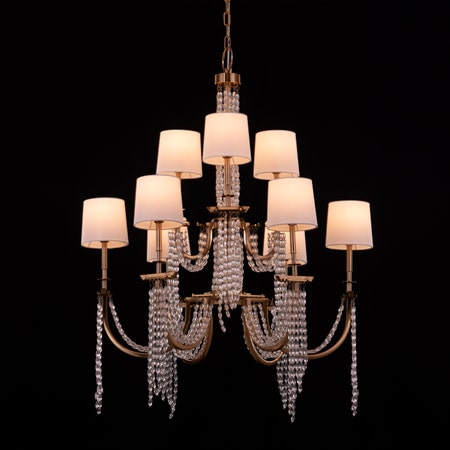 Cupid's Kiss (Gold) Crystal Double Height Chandelier