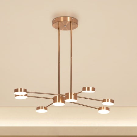 Walk On By (Large, Gold, Dimmable LED with Remote Control) Ceiling Chandelier