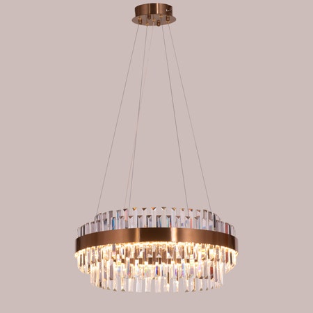 Love In Lisbon (Medium, Gold, Dimmable LED with Remote Control) Crystal Chandelier