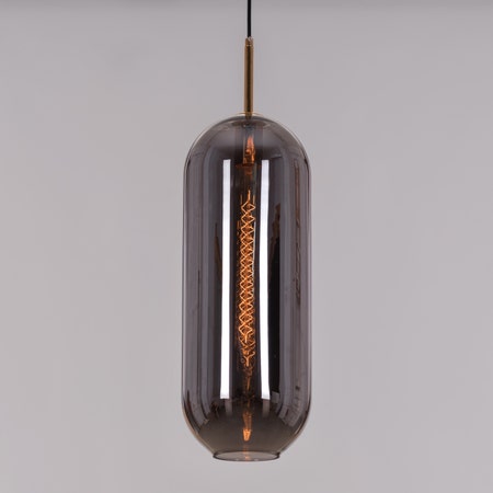 Grey Glamour (Large, Smokey Grey) Glass Pendant Light