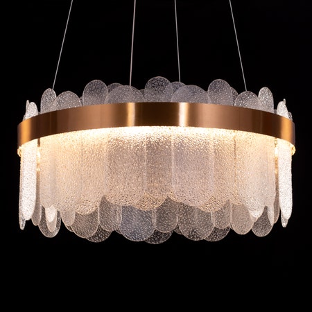 Join The Party (Medium, Gold, Dimmable LED with Remote Control) Round Glass Chandelier