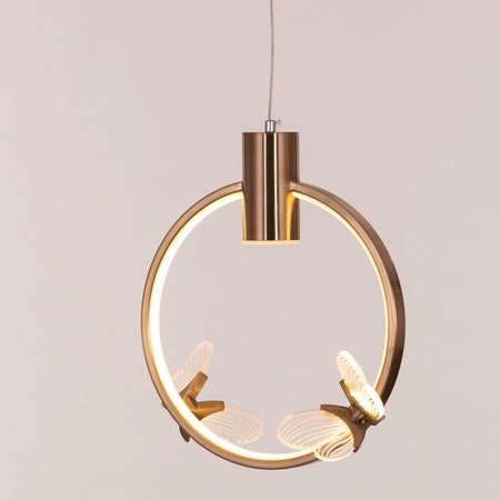 Butterfly Kisses (Gold, Dimmable LED With Remote Control) Pendant Light