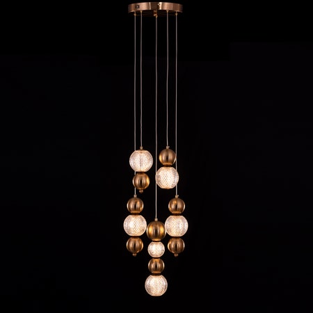 Meant For Me (Gold, Dimmable LED with Remote Control) Chandelier