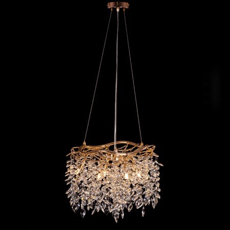 Moral Of The Story (Small, Gold) Tree Branch Crystal Chandelier