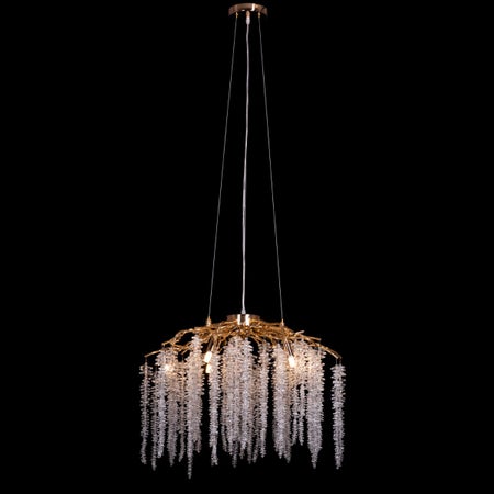 Up With The Fairies (Small, Gold) Tree Branch Crystal Chandelier