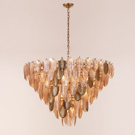 Magic In Milan (Large, Gold) Cognac Glass Chandelier