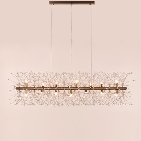 Touch The Clouds (Large, Gold) Rectangular Crystal Chandelier