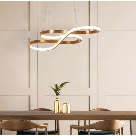 Dive Right In (Medium, Gold, Dimmable LED with Remote Control) Chandelier