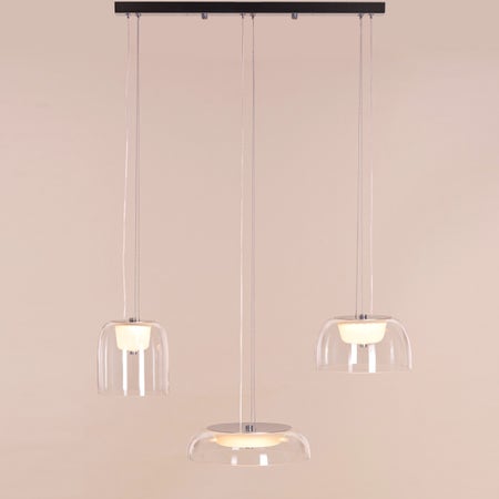 Love Spell (Medium, Chrome, Dimmable LED with Remote Control) Glass Chandelier