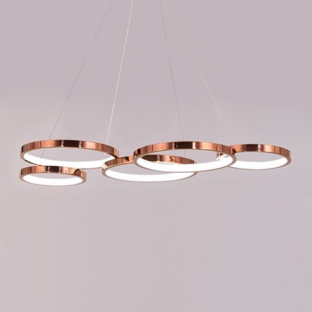 Agency Rose (Large, Rose Gold, Dimmable LED with Remote Control) Chandelier