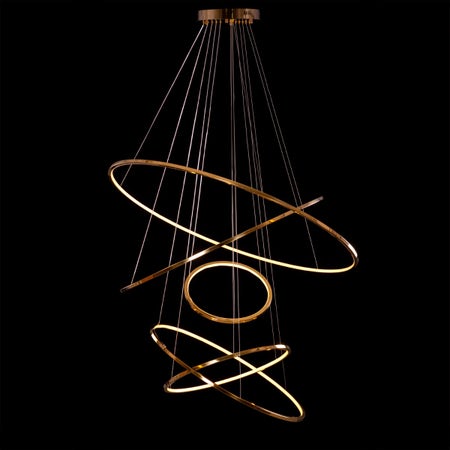 Never Seen Forever (Large, Gold, Dimmable LED with Remote Control) Chandelier