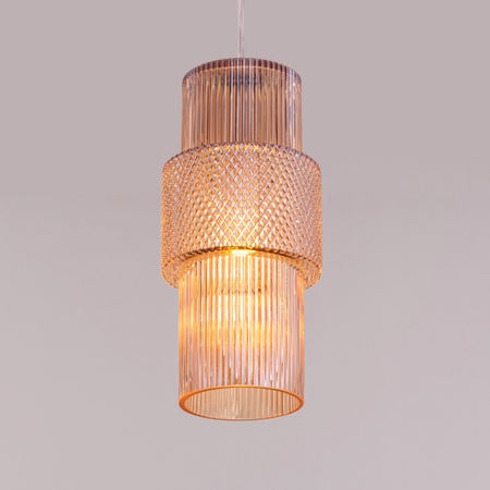 Drive To Mexico (Amber) Textured Glass Pendant Light