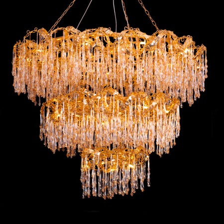 Stardust (Large, Gold) 3-Layer Crystal Chandelier