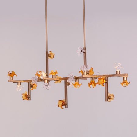 You Can't Quit Me (Large, Gold, Amber, Built-In LED) Crystal Chandelier