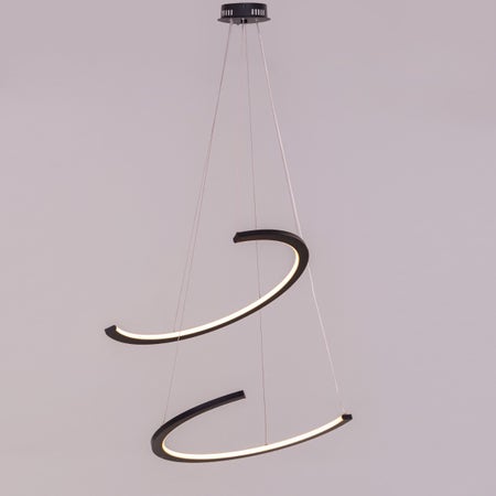 For A Minute (Medium, Black, Dimmable LED with Remote Control) Chandelier