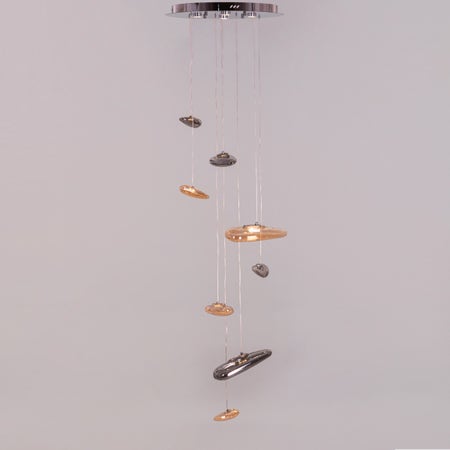 Raise Your Glass (Amber, Dimmable LED with Remote Control) Double Height Glass Chandelier