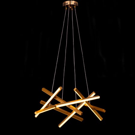 Run The World (Gold, 3 Color Dimmable LED with Remote Control) Chandelier