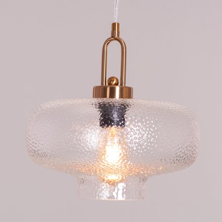 Take Me Traveling (Stout, Gold) Textured Glass Pendant Light