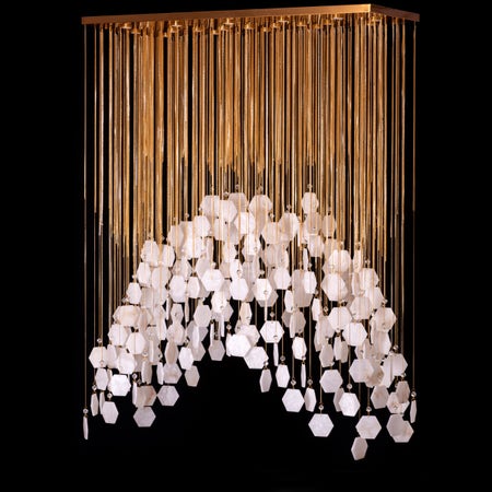 Caesar's Palace (White, 3 Color Dimmable Spotlight LED with Remote Control) Marble Chandeliers