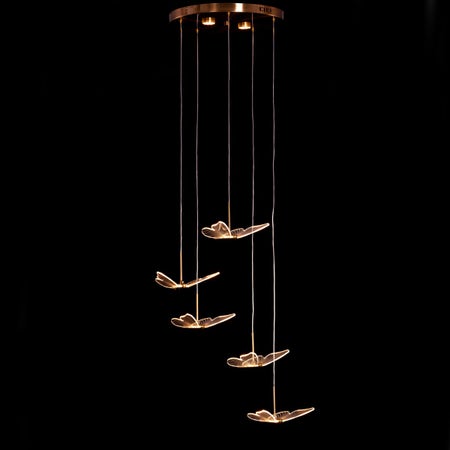 Butterfly Kisses (Gold, Dimmable LED with Remote Control) Chandelier