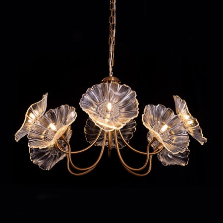 Late For Reality (Large, Gold) Glass Chandelier