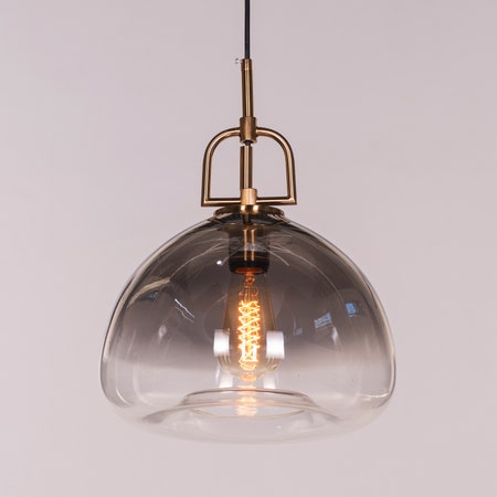 Nightlife (Gold, Smokey Grey) Clear Glass Pendant Light