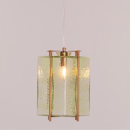 Slideshow (Green) Textured Glass Pendant Lights