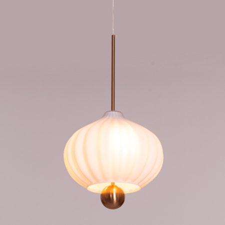 Take Me To The Moon (Gold/White) Frosted Glass Pendant Light