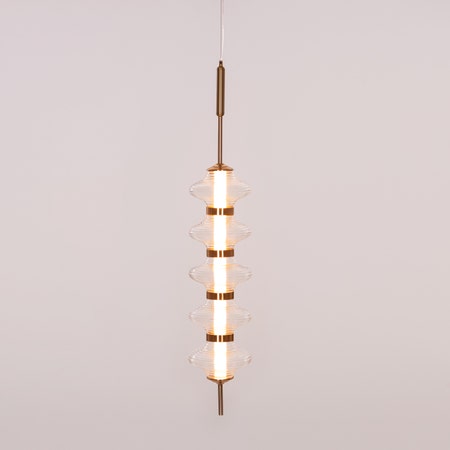 Love Poem (Gold) 3 Color Dimmable LED with Remote Control Textured Glass Pendant Light