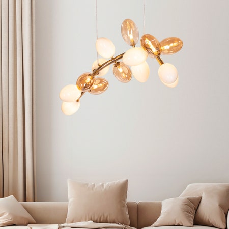 Night At The Opera (Gold, Amber, White) Clear Glass Chandelier