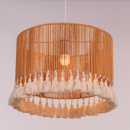 Boho Chic (Brown) Rattan Pendant Light